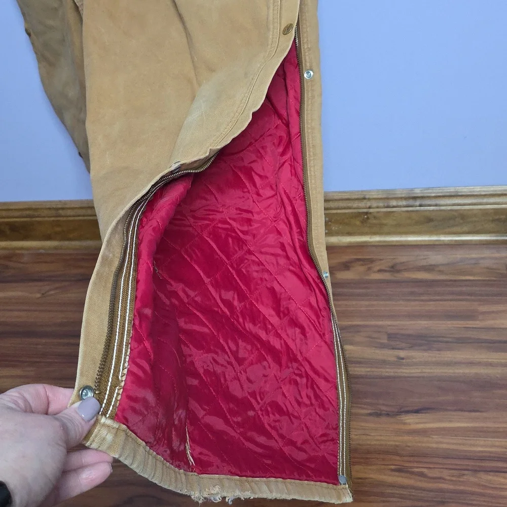 Carhartt Brown Coverall with Red Quilted Insulated Lining - Picture 9 of 9